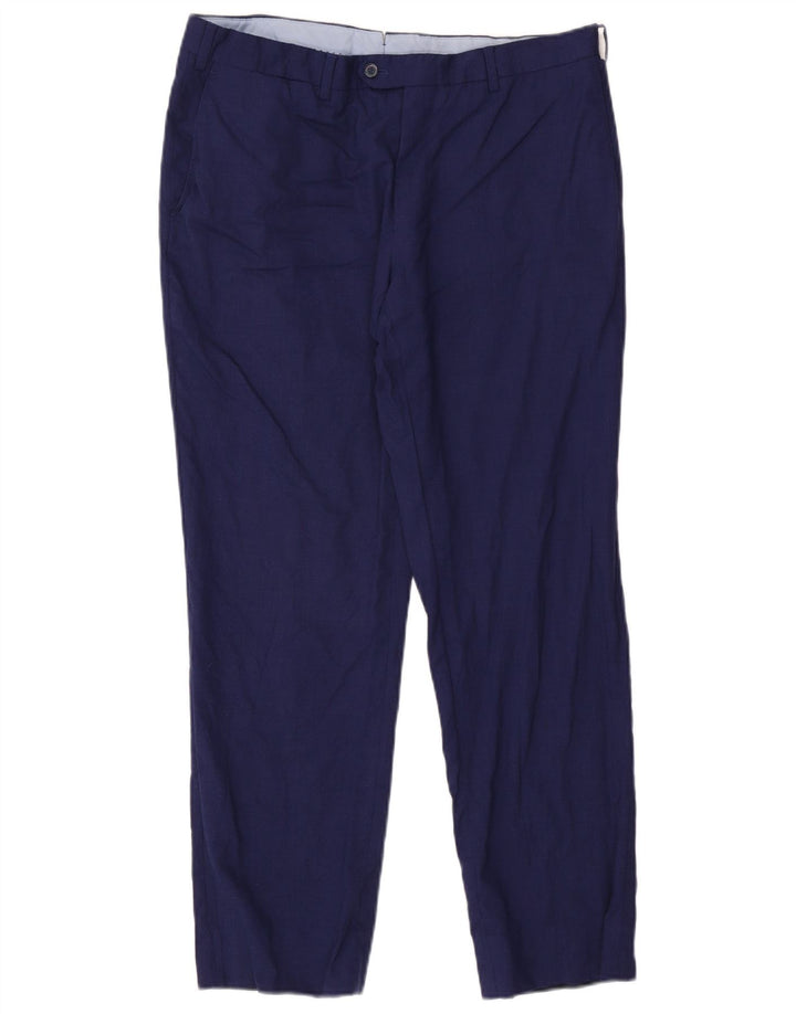 Męskie proste spodnie garniturowe Massimo Dutti W34 L29 Granatowe