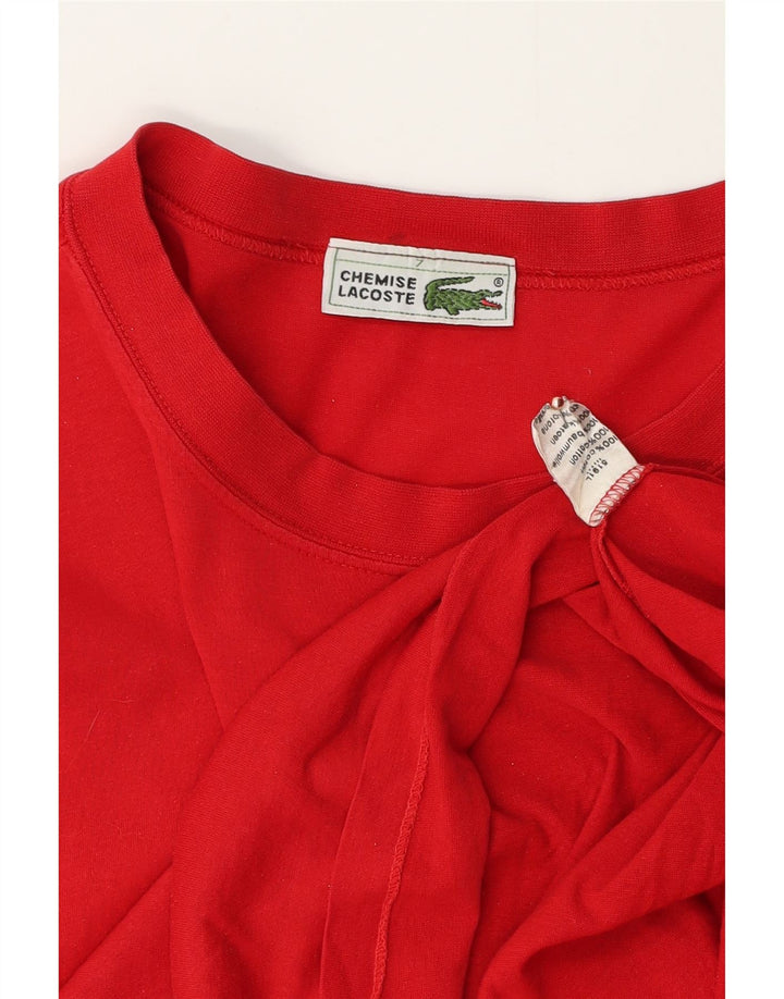 T-shirt męski LACOSTE, rozmiar 7 2XL, czerwona bawełna