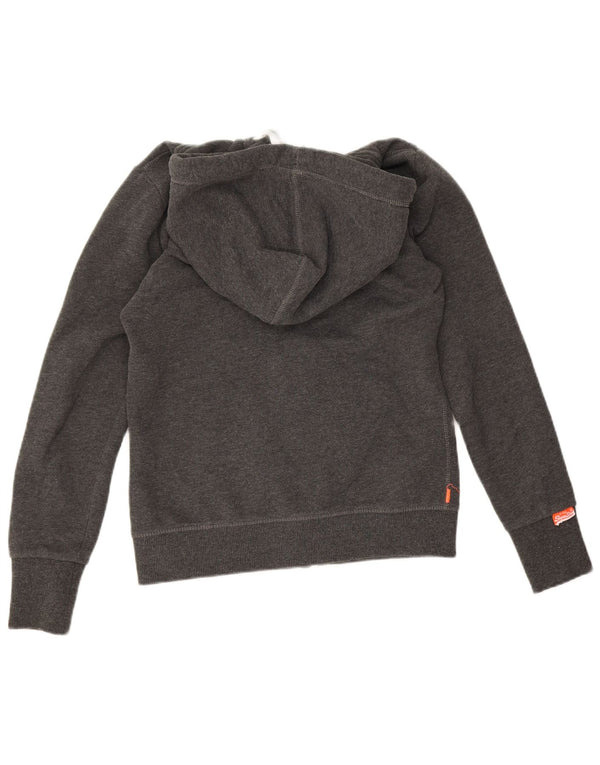 Damski sweter z kapturem i zamkiem Superdry UK 10, mały, szary, z bawełny w plamki