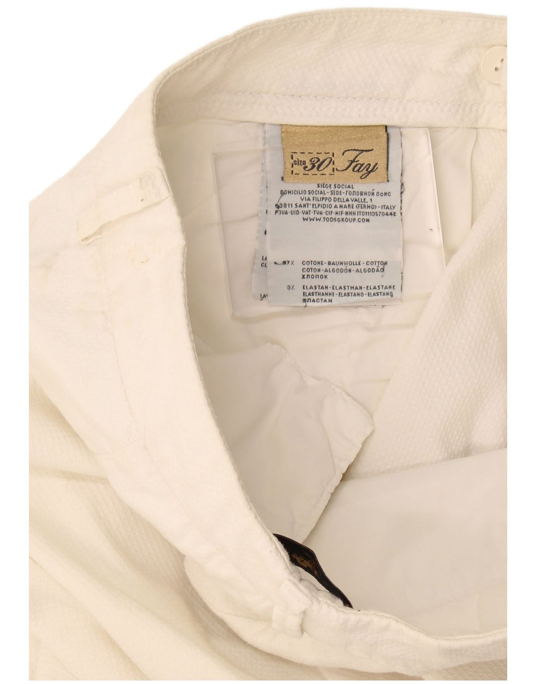 Spodnie damskie Fay Straight Chino W30 L26 Biała bawełna