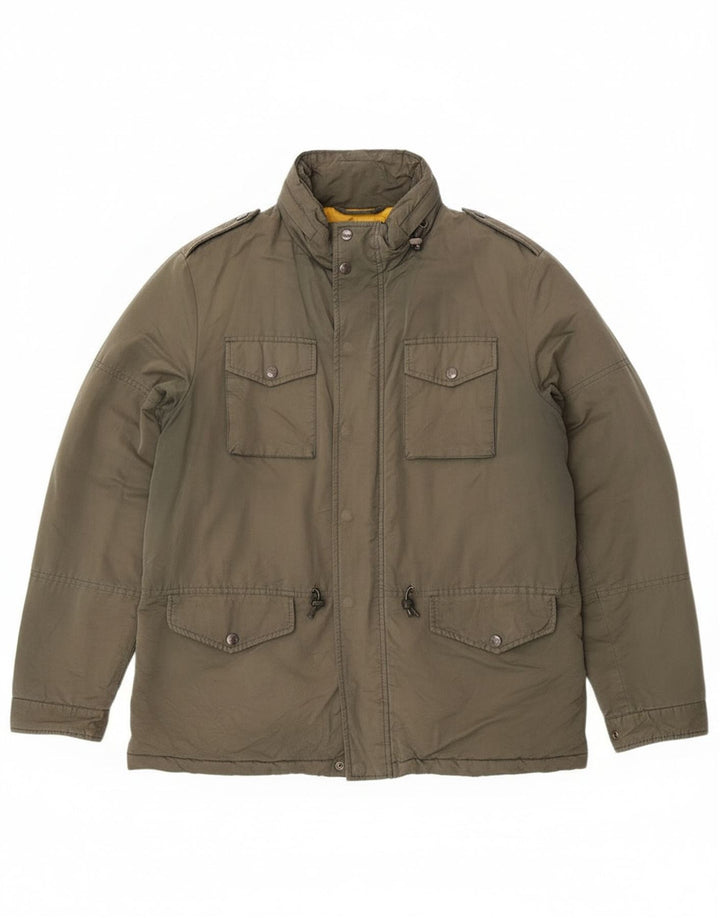 Męska kurtka z kapturem Hackett UK 42 XL, bawełniana khaki