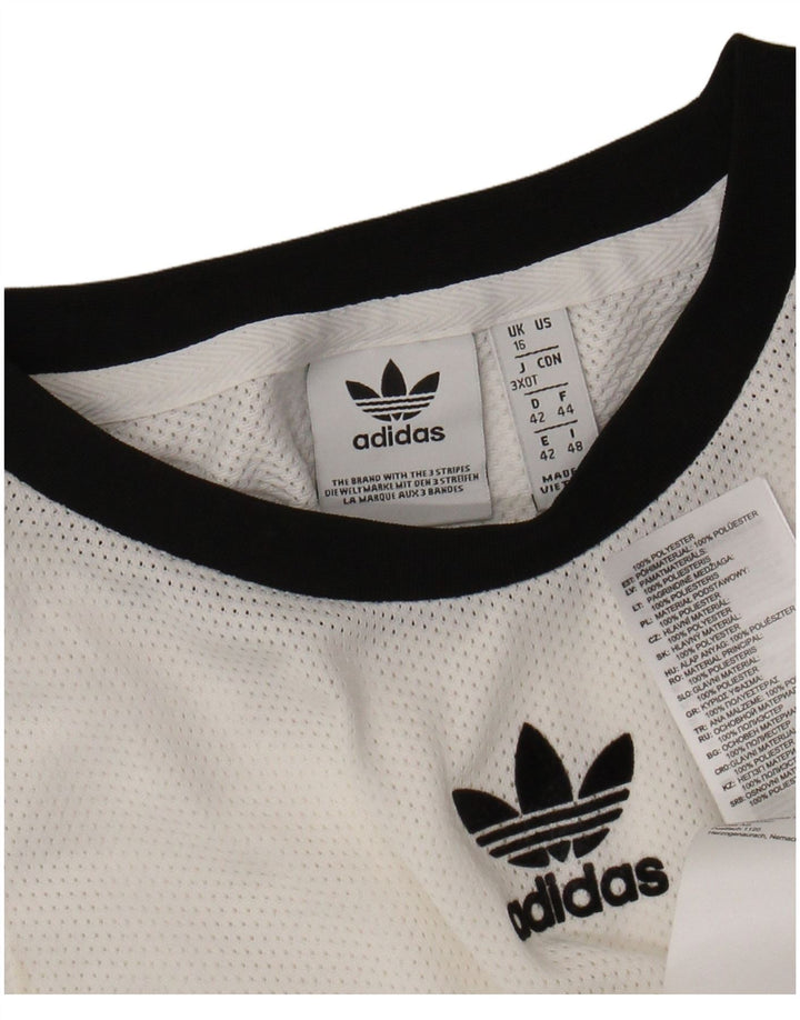 Damski top ADIDAS Crop Top UK 16, duży, biały poliester