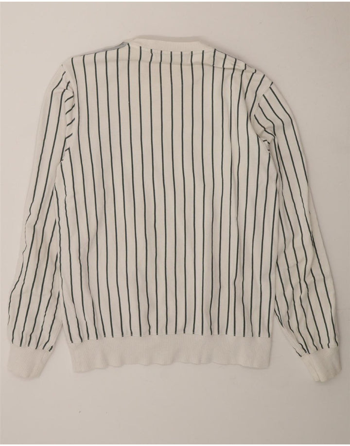 GAS Mens Graphic Sweatshirt Jumper 2XL White Striped Cotton Vintage Gas and Second-Hand Gas from Messina Hembry 