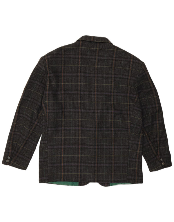 Męska marynarka zapinana na 2 guziki VINTAGE IT 54 2XL Szara wełniana kratka