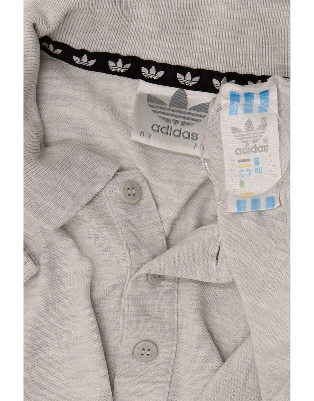 Męska koszulka polo ADIDAS UK 42/44, duża, szara, nakrapiana bawełna