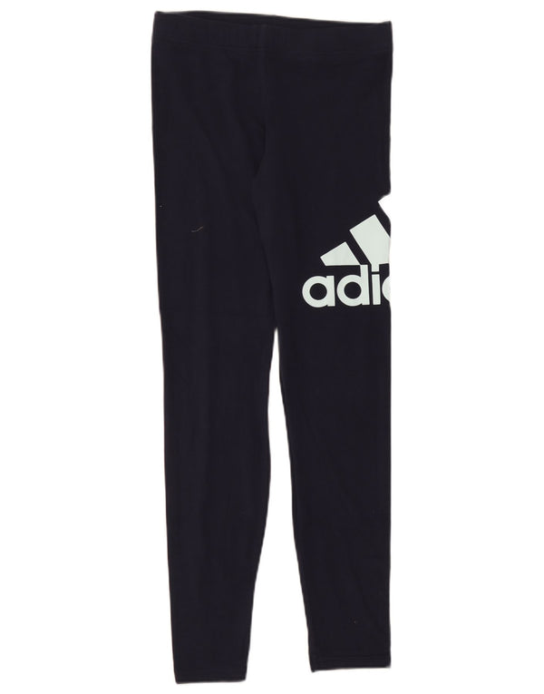 Legginsy dziewczęce Adidas z grafiką 14-15 lat, granatowe, bawełniane