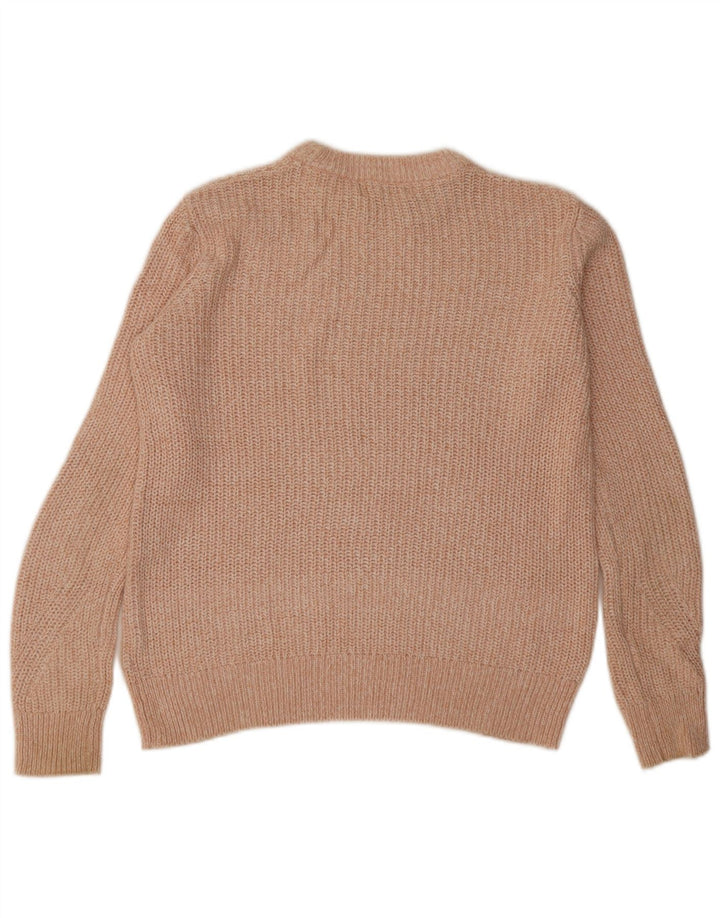 Marks & Spencer Damski sweter z okrągłym dekoltem, UK 10, mały, pomarańczowy, nakrapiany