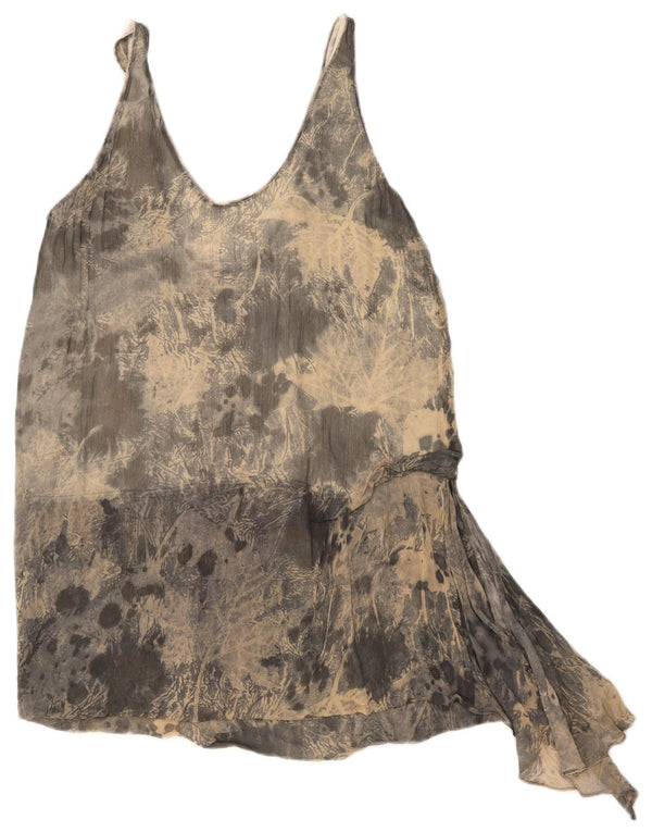 Damska asymetryczna tunika bez rękawów Zara UK 12 Medium Grey Tie Dye