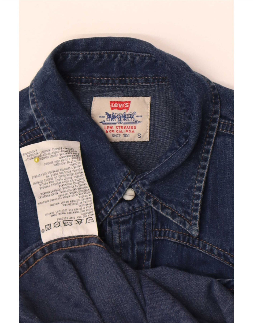Męska koszula dżinsowa Levi's, mała, niebieska, bawełniana