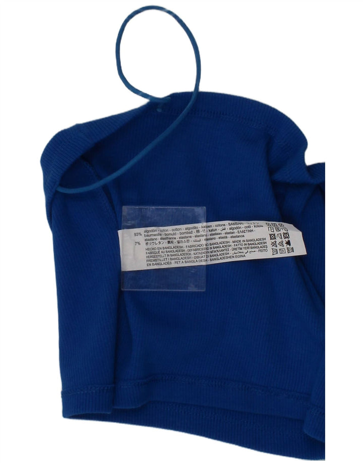 Damski top bralette Zara na ramiączkach, mały, niebieski, bawełniany