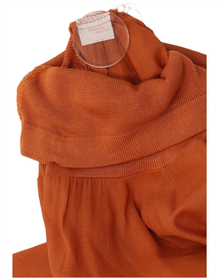 Vintage damska sukienka bez ramiączek UK 12, średnia, pomarańczowa wełna