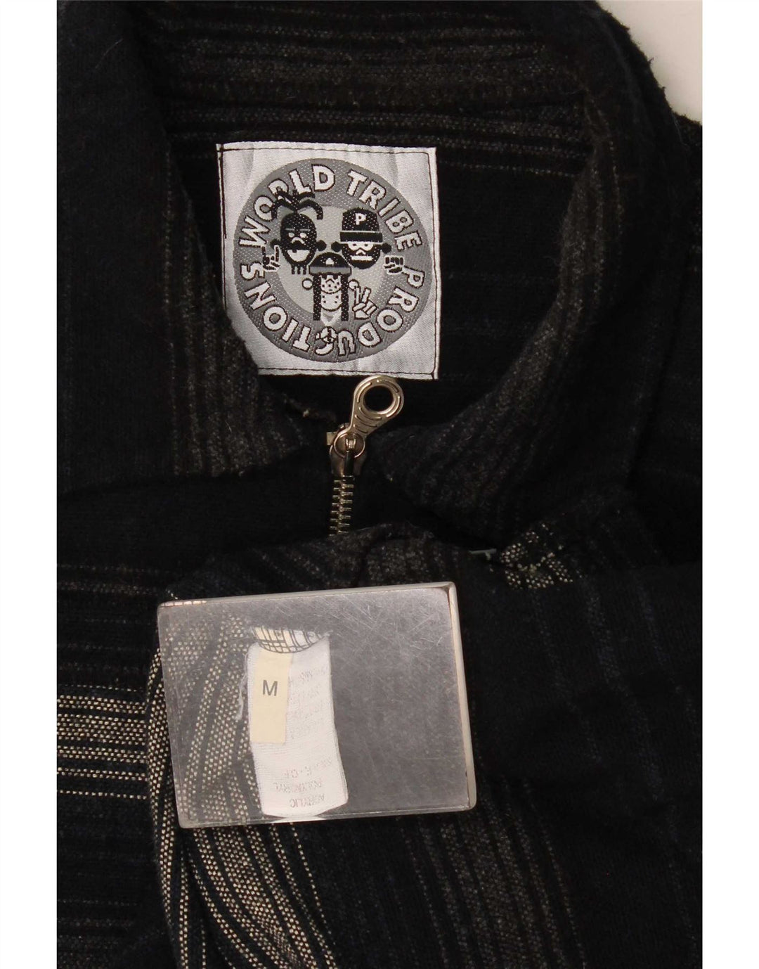 Koszula męska w stylu vintage, średnia, granatowa, akrylowa w paski