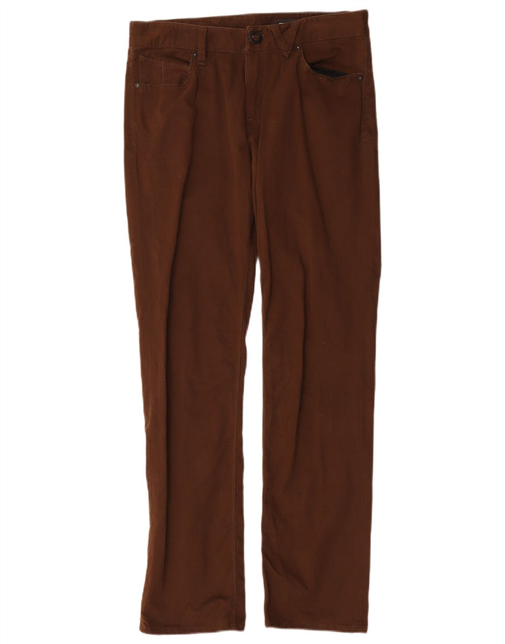 Męskie spodnie typu casual Volcom Solver Straight W30 L31 Brązowa bawełna