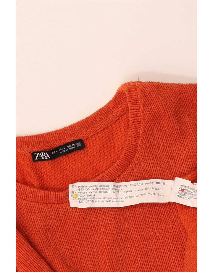 Damska bluzka oversize Zara Top UK 10, mały, pomarańczowy poliester
