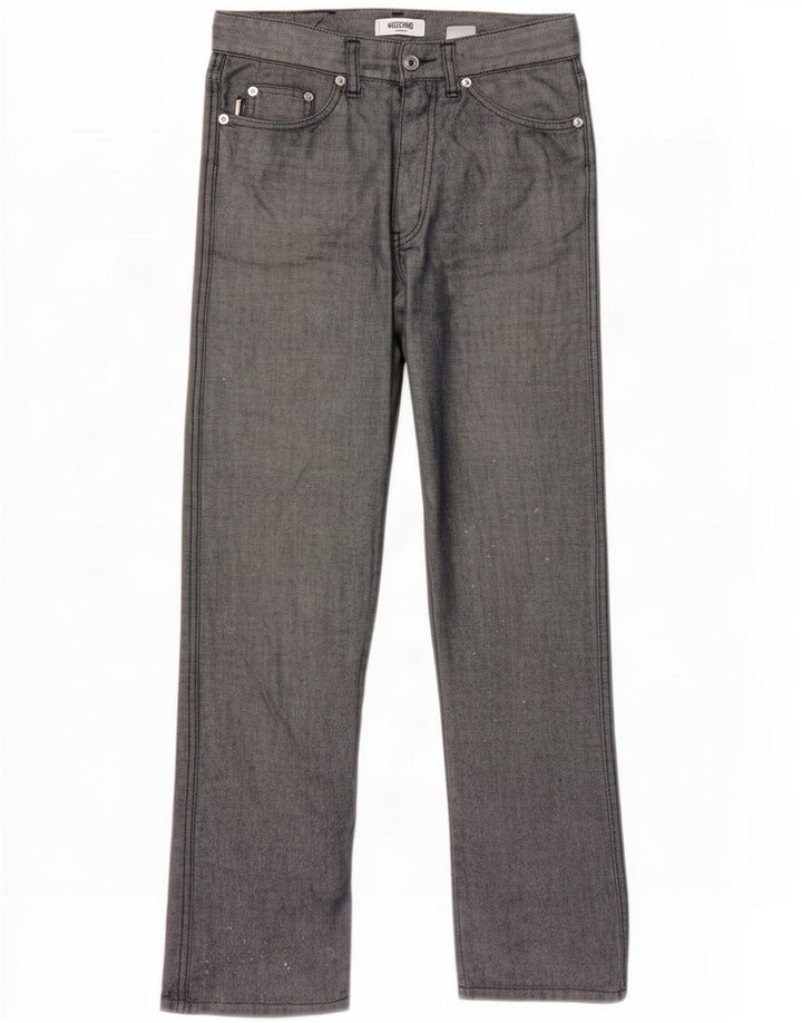 Damskie jeansy Moschino Straight W30 L30 Szare