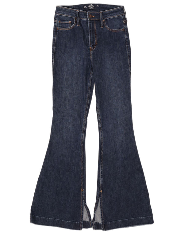 Damskie jeansy rozkloszowane Hollister W25 L30 Granatowa bawełna