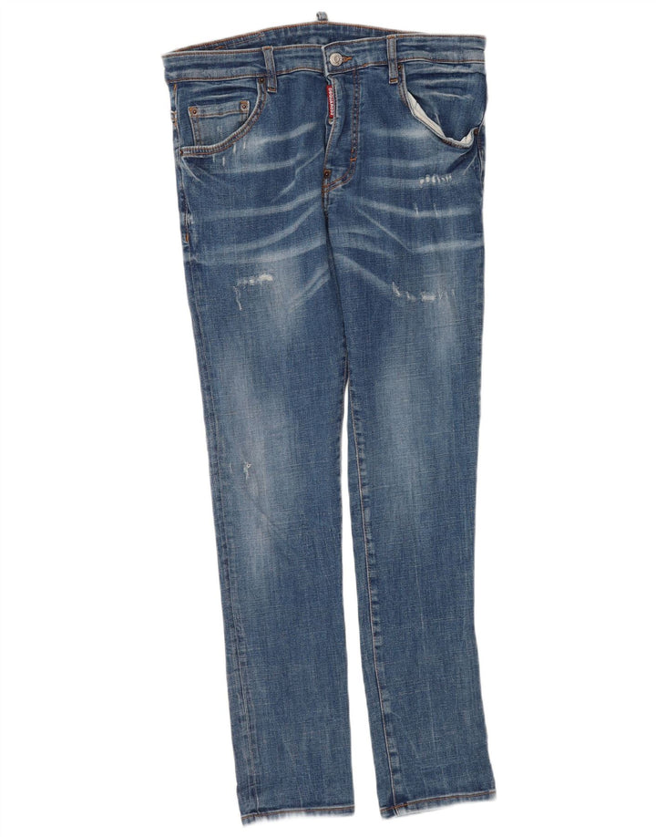 Dsquared2 Damskie jeansy slim w trudnej sytuacji IT 46 Large W32 L30 Niebieska bawełna