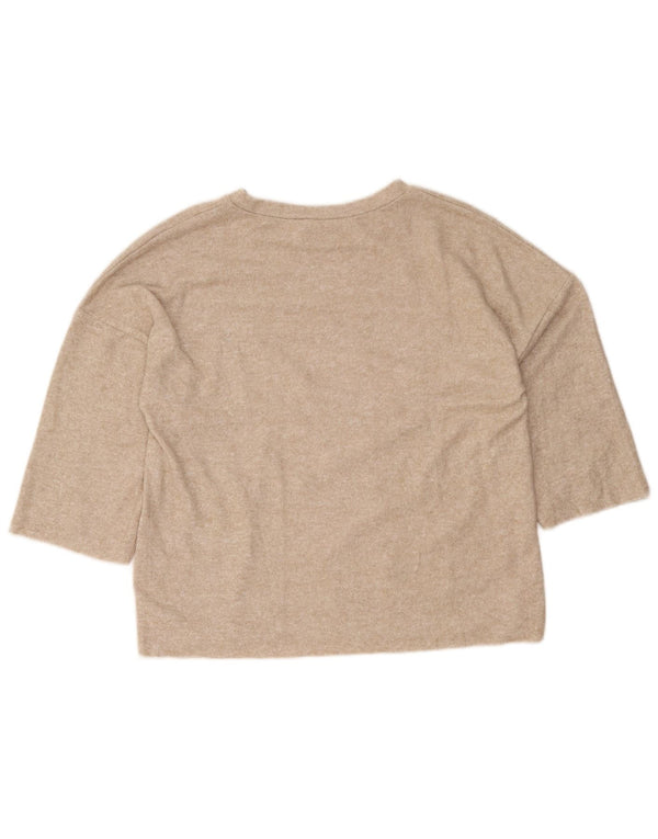 Damski sweter Zara Trafaluc z rękawem 3/4, UK 10, mały, beżowy, nakrapiany