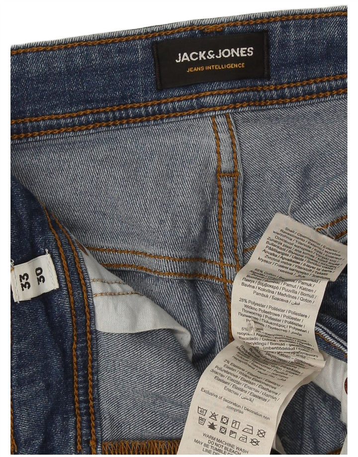 Męskie jeansy slim fit Jack & Jones W33 L30 Niebieskie bawełniane