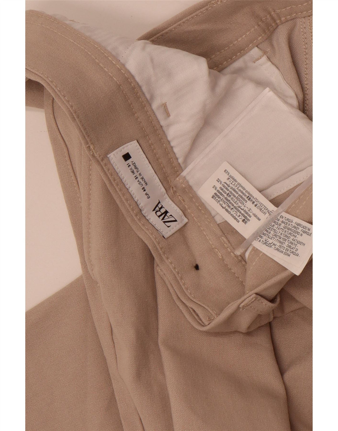 Męskie spodnie chino Zara EU 40 Medium W31 L28 Beżowy poliester