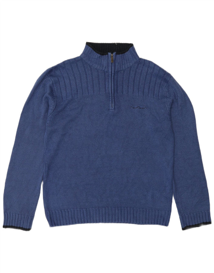 Męski sweter z zamkiem błyskawicznym Pierre Cardin, duży niebieski