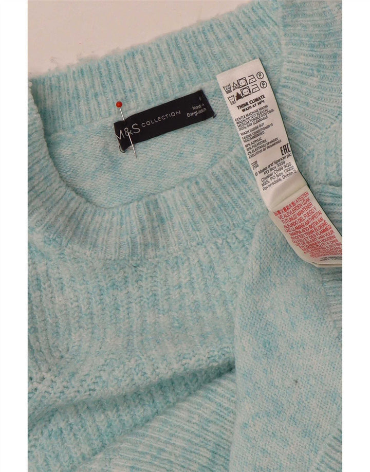 Marks & Spencer Damski sweter oversize z dekoltem w łódkę, UK 14, średni niebieski