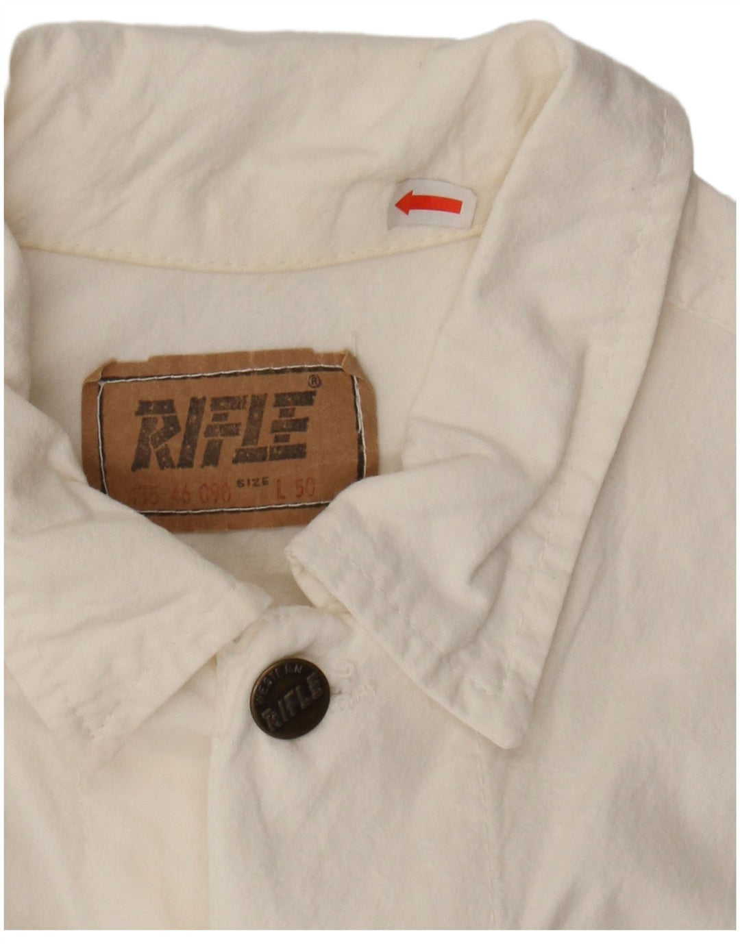 RIFLE Mens Utility Gilet IT 50 Large White Cotton