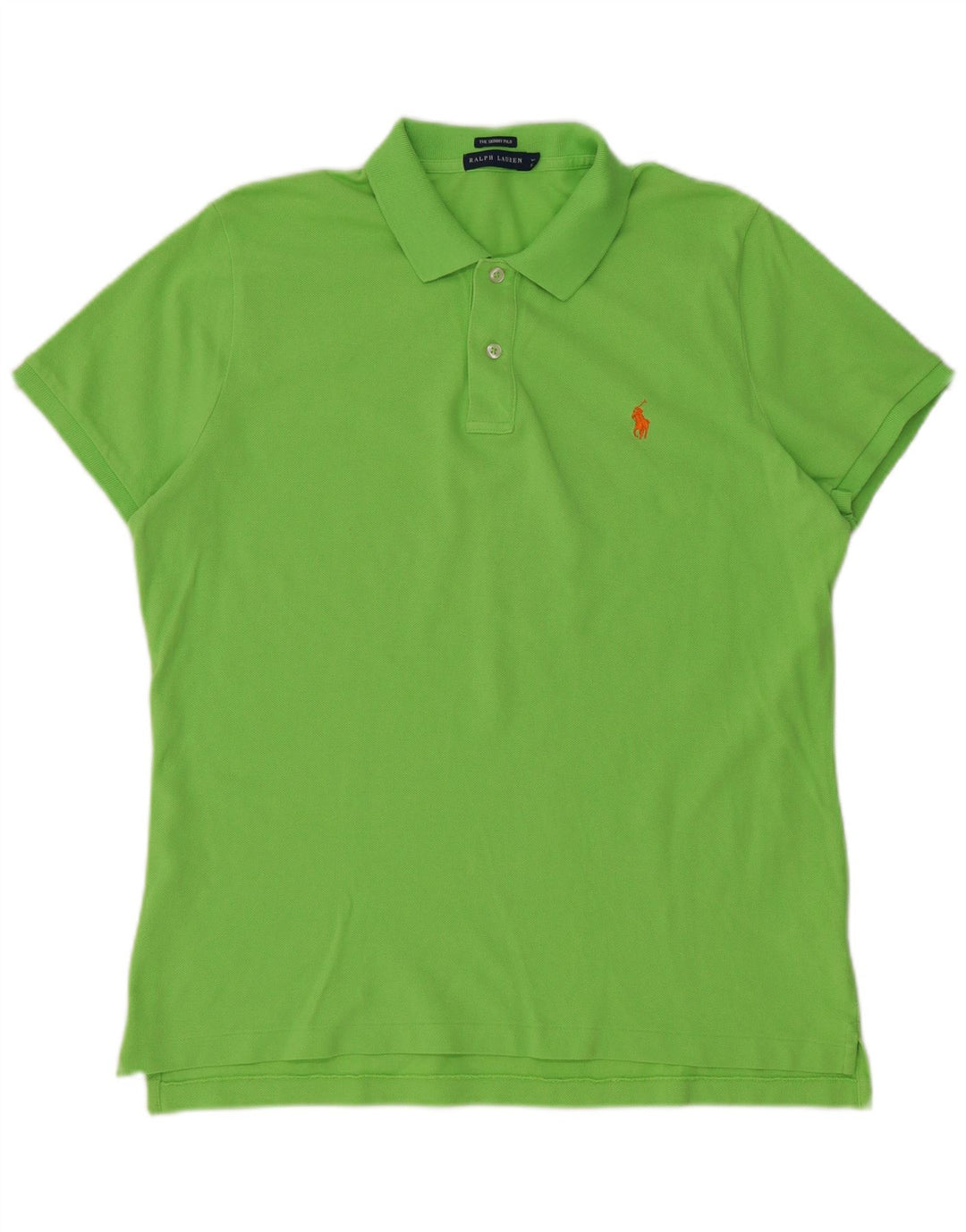 RALPH LAUREN Damska obcisła koszulka polo UK 18 XL, zielona bawełna