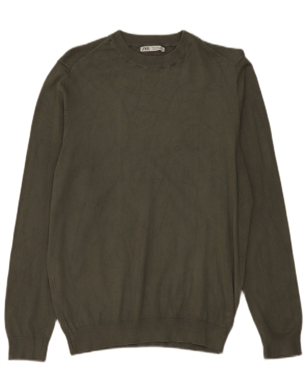 Męski sweter z okrągłym dekoltem Zara, mały khaki