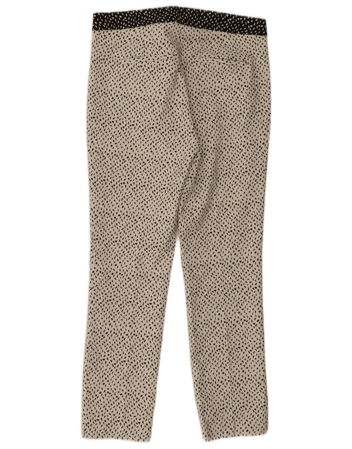 Damskie spodnie typu slim casual Zara, duże, W30 L27, poliester w białe cętki