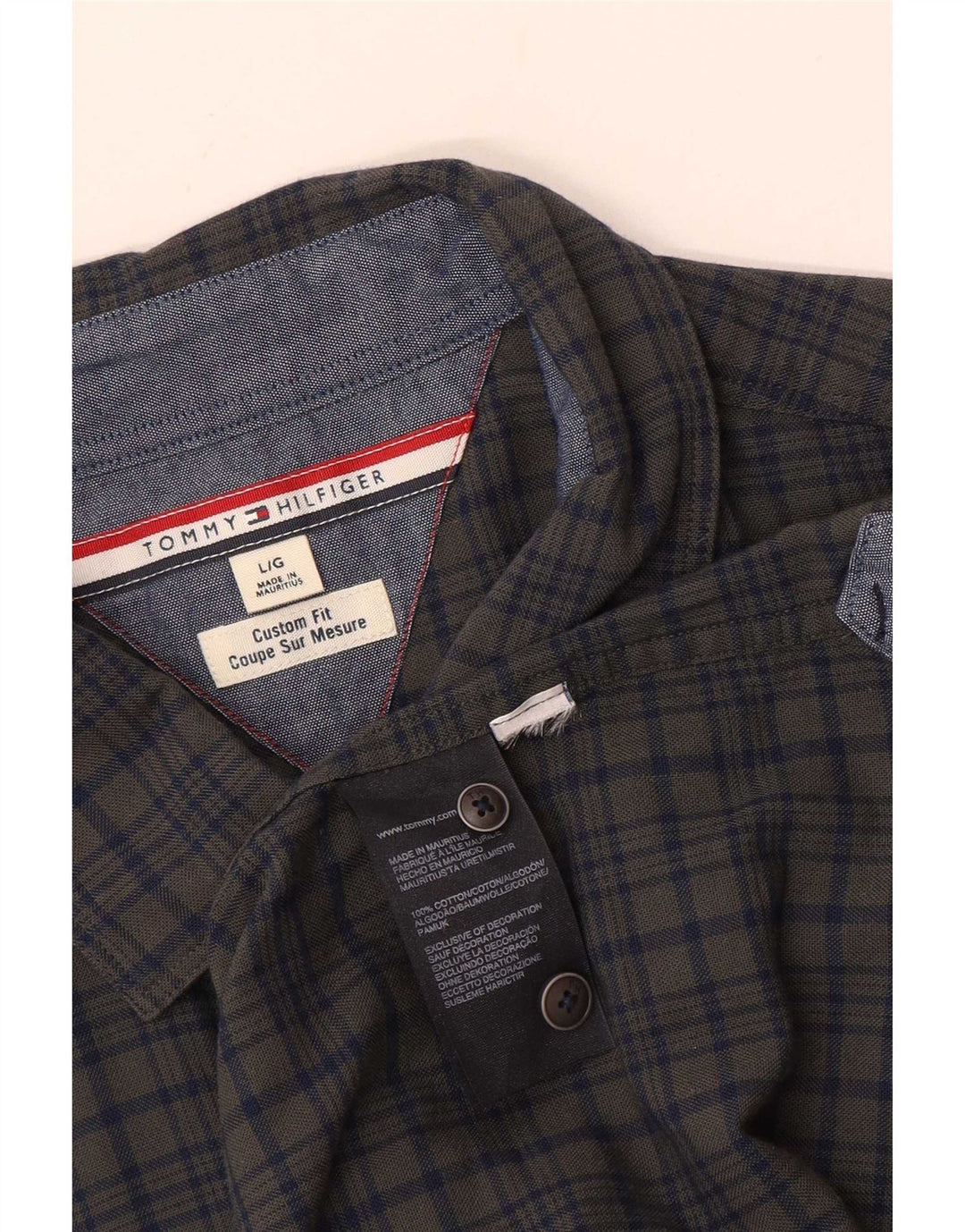 Męska koszula o dopasowanym kroju Tommy Hilfiger, duża, szara, bawełniana krata
