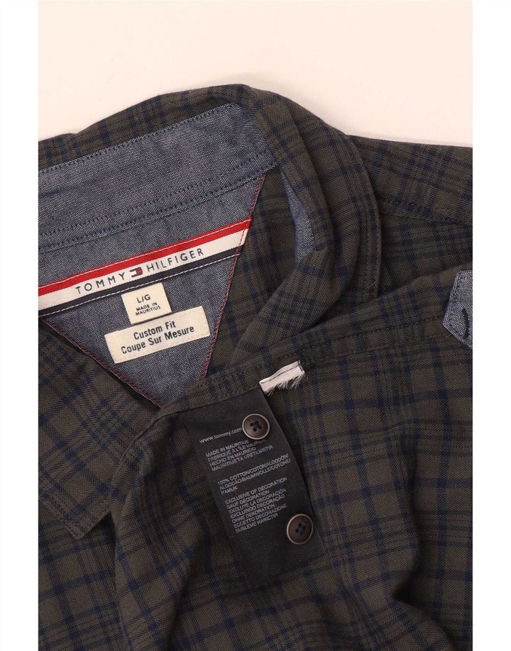 Męska koszula o dopasowanym kroju Tommy Hilfiger, duża, szara, bawełniana krata