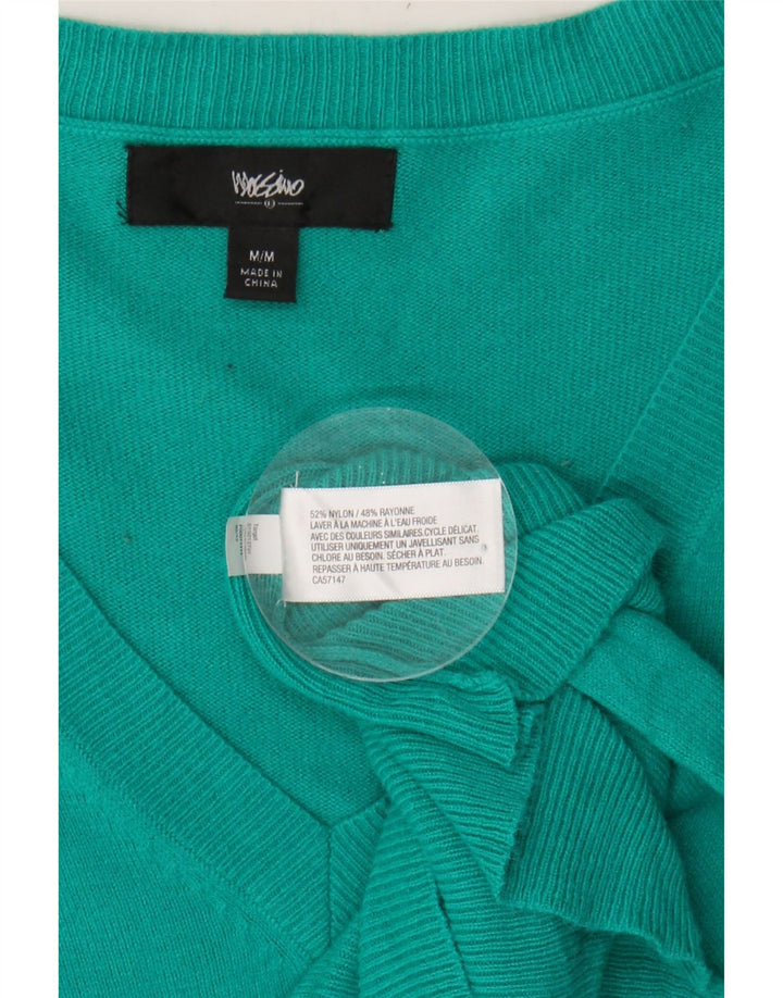 MOSSIMO Womens V-Neck Jumper Sweater UK 12 Medium Turquoise Nylon Vintage Mossimo and Second-Hand Mossimo from Messina Hembry 