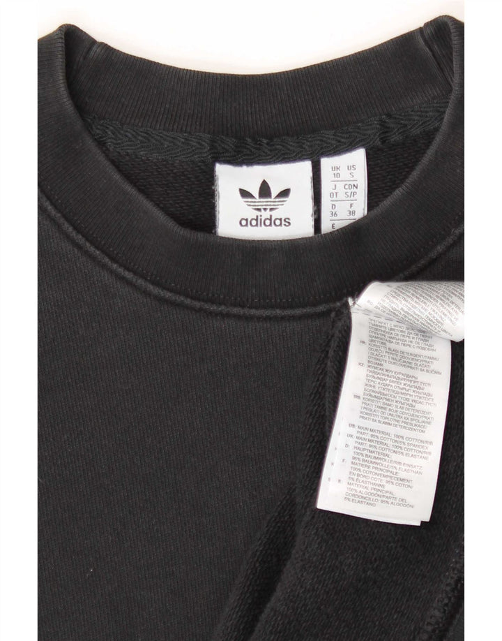 Damska bluza Adidas Graphic Oversized Sweter UK 10 Mała czarna bawełna