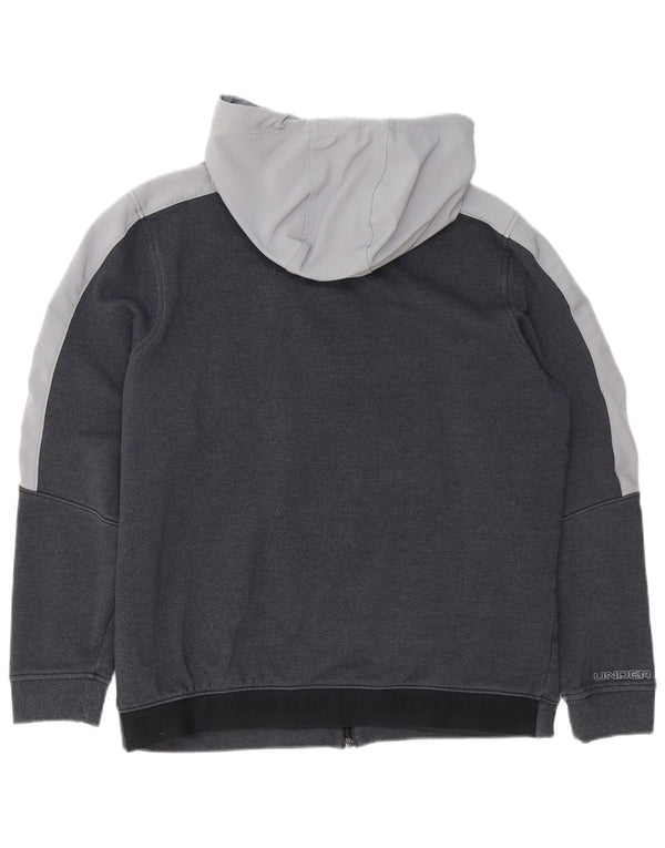 Męski sweter z kapturem i zamkiem Under Armour, duży, szary, bawełniany w bloki kolorów