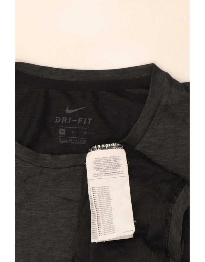 Męski T-shirt Nike Dri Fit Top, średni szary, nakrapiany poliester