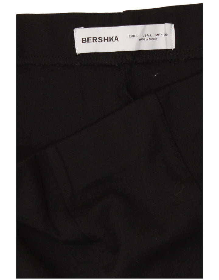 Spodnie damskie Bershka, duże, W32, czarna wiskoza