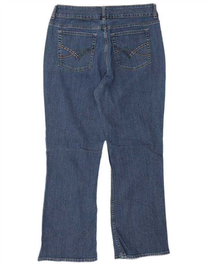 Damskie jeansy Lee Riders Bootcut US 12, duże, W34 L28, niebieska bawełna