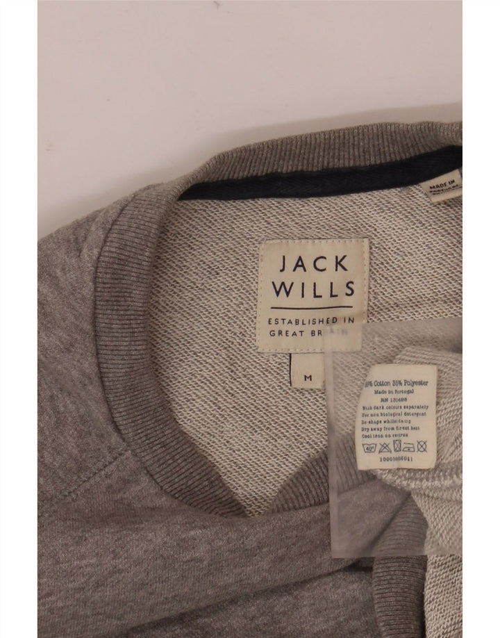 Męska bluza z grafiką Jack Wills, średnio szara, nakrapiana bawełna