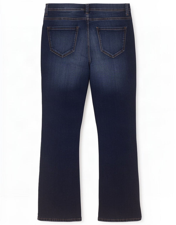 Marks & Spencer Damskie jeansy slim flared UK 18 XL W36 L31 Granatowa bawełna