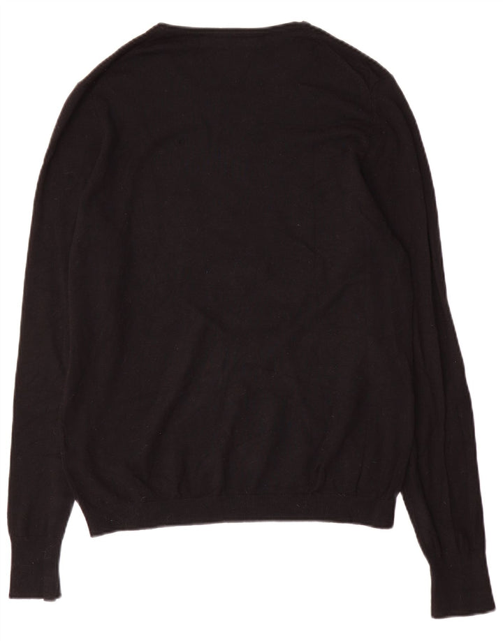 Męski sweter z okrągłym dekoltem Zara, duży, czarny
