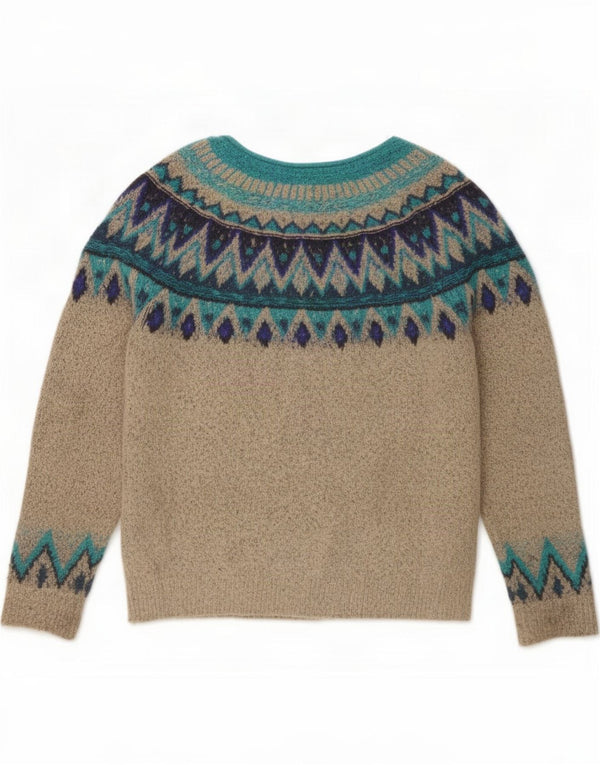 Damski sweter Weird Fish z dekoltem w łódkę UK 8 Small Beige Fair Isle