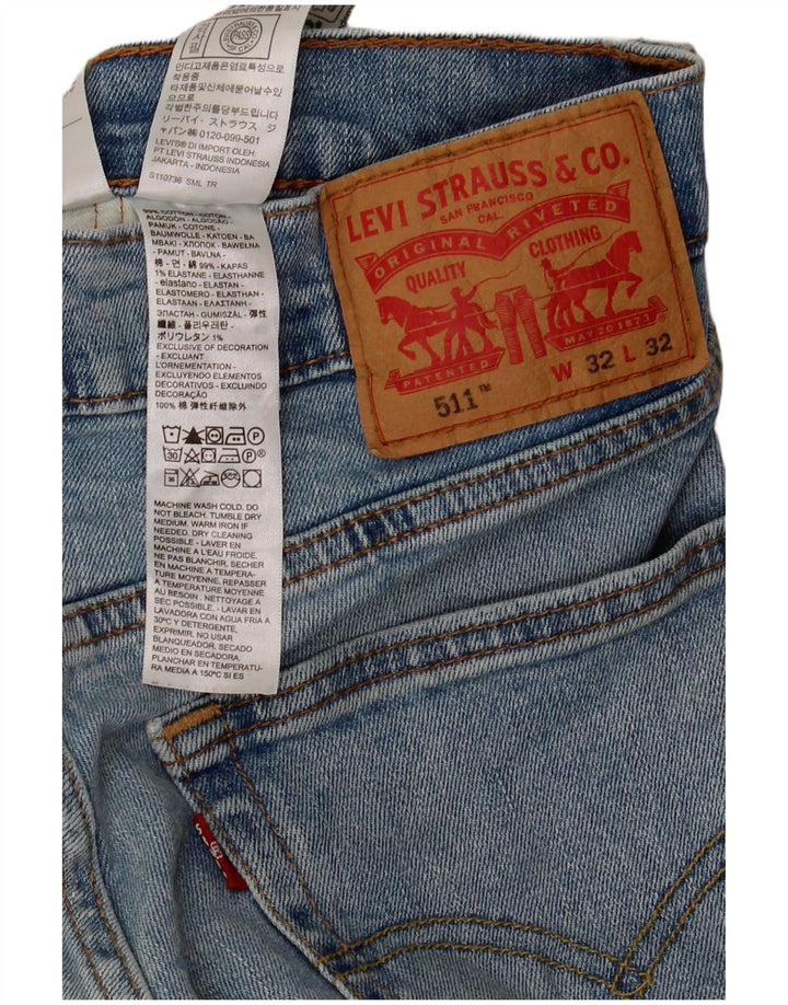 Męskie jeansy Levi's 511 Slim W32 L32 Niebieska bawełna