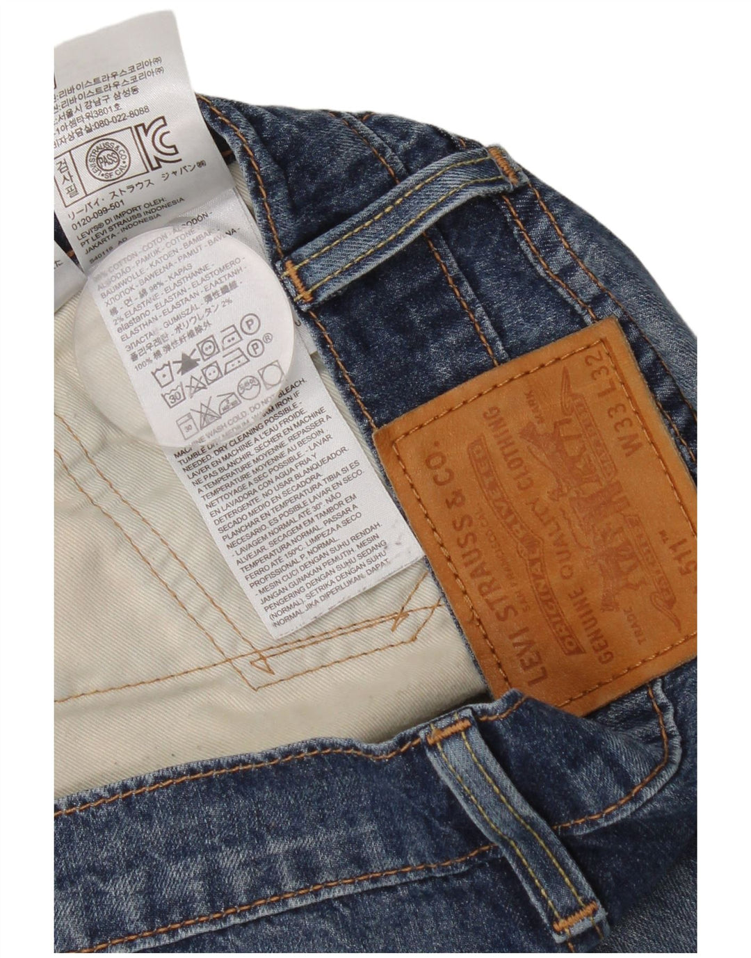 Męskie jeansy Levi's 511 Slim W33 L32 Niebieskie bawełniane