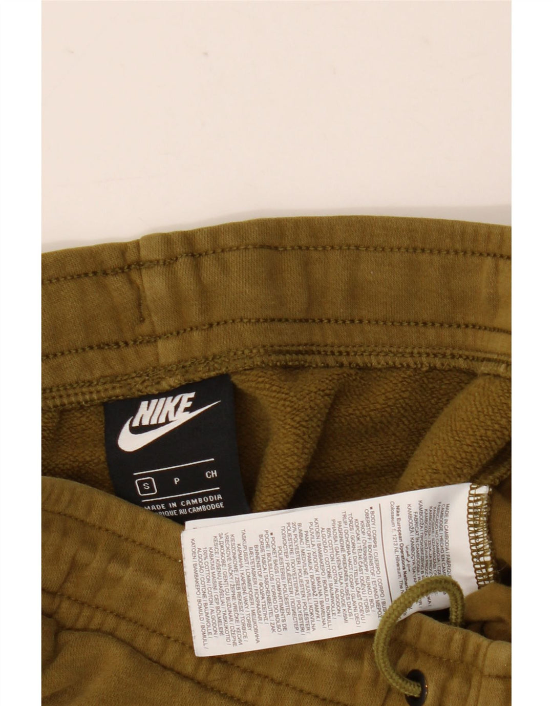 Męskie spodnie dresowe Nike, joggery, małe, bawełniane w kolorze khaki