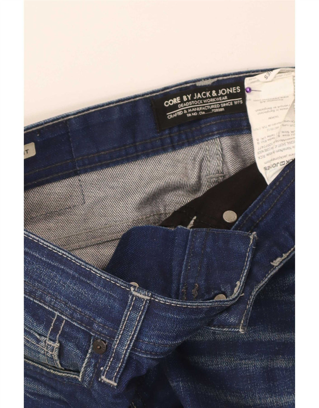 Męskie spodenki jeansowe Jack & Jones o regularnym kroju, małe W32, niebieskie, bawełniane