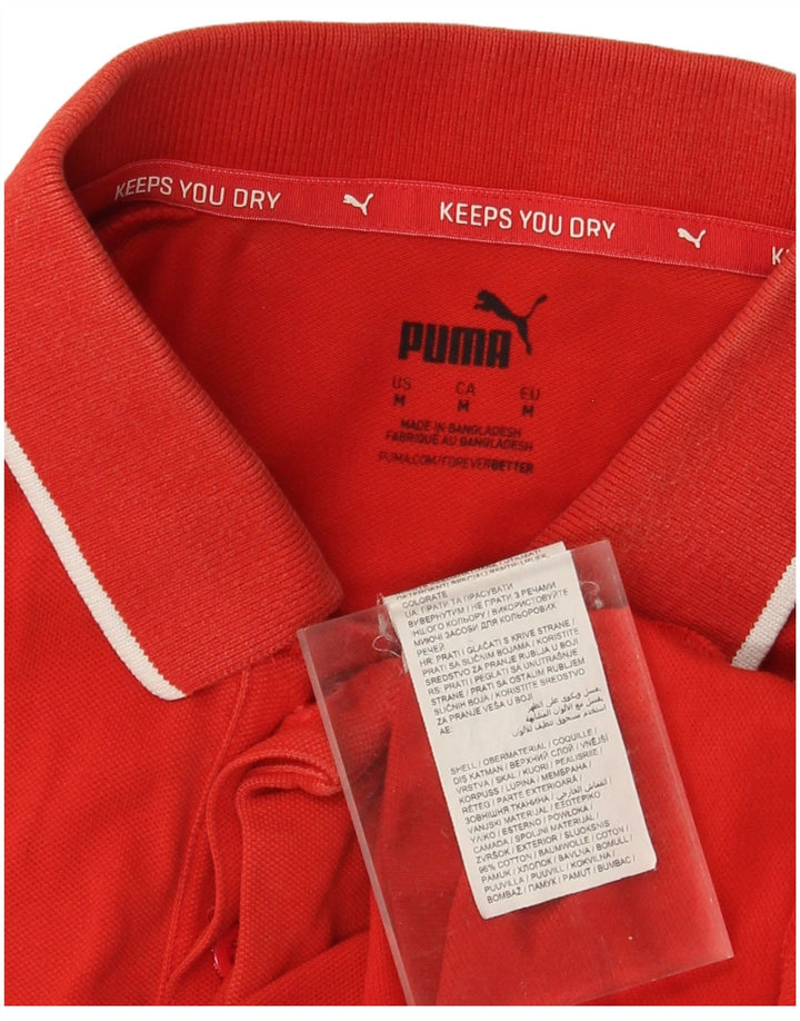 Męska koszulka polo Puma z grafiką, średnia czerwona, bawełniana sportowa