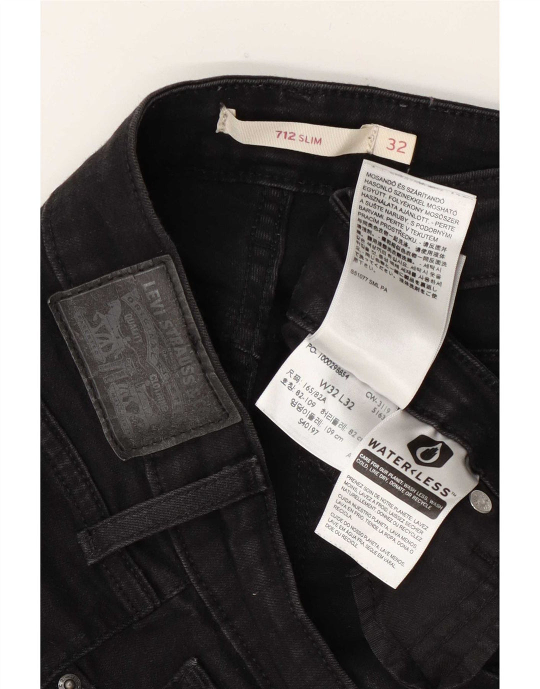 Damskie jeansy Levi's 712 Slim W32 L32 Czarna bawełna