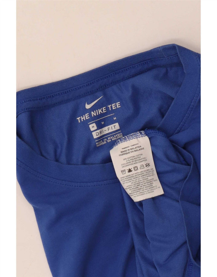 Męski T-shirt Nike Dri Fit Top, średni niebieski, bawełniany