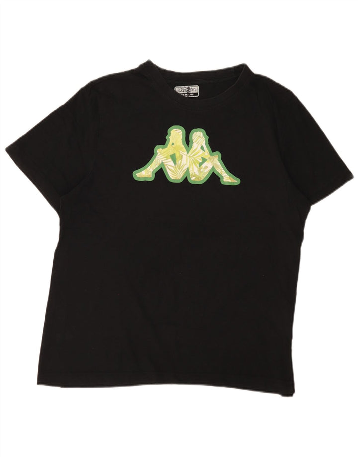 Damska koszulka z grafiką Kappa Top UK 14, średnia czarna bawełna